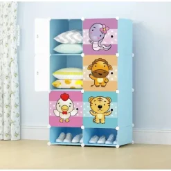 ARMADIO MODULARE MOBILETTO APPENDIABITI PORTAOGGETTI A SCOMPARTI PORTATILE CON SCARPIERA