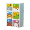 ARMADIO MODULARE PER BAMBINI MULTIUSO PORTAOGGETTI A 6 SCOMPARTI CUBI CON ANTE DECORATE
