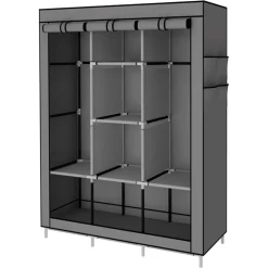 ARMADIO ORGANIZZATORE ABBIGLIAMENTO IN TELA CON 2 BINARI SOSPESI ASTA 6 RIPIANI