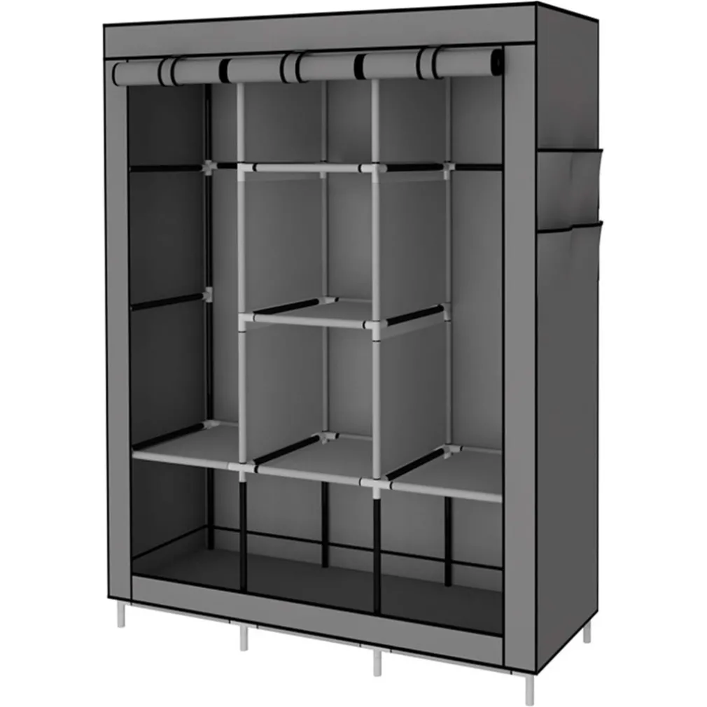 ARMADIO ORGANIZZATORE ABBIGLIAMENTO IN TELA CON 2 BINARI SOSPESI ASTA 6 RIPIANI