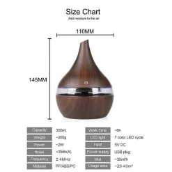 AROMATERAPIA 7 LED UMIDIFICATORE ULTRASUONI USB DEPURATORE DIFFUSORE AROMI YX041