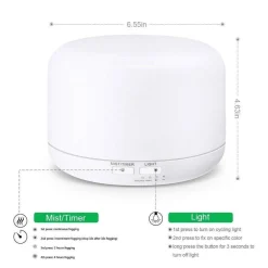 AROMATERAPIA OLI ESSENZIALI UMIDIFICATORE AD ULTRASUONI DEPURATORE + TELECOMANDO