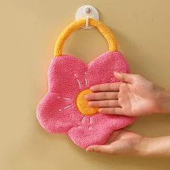ASCIUGAMANO A FIORE MORBIDO CORDINO PORTATILE ASSORBENTE PER BAGNO CUCINA BAMBINI 10776