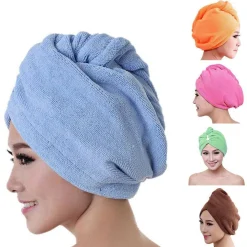 ASCIUGAMANO CAPELLI TURBANTE MICROFIBRA SHAMPOO BAGNO DOCCIA SUPER ASSORBENTI