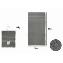ASCIUGAMANO DA BAGNO OSPITE IN COTONE MORBIDA 30X50 CM 65 GR COLORE GRIGIO 79499