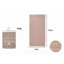 ASCIUGAMANO DA BAGNO TELO IN COTONE MORBIDA 70 X 140 CM 410 GR COLORE ROSA 79489