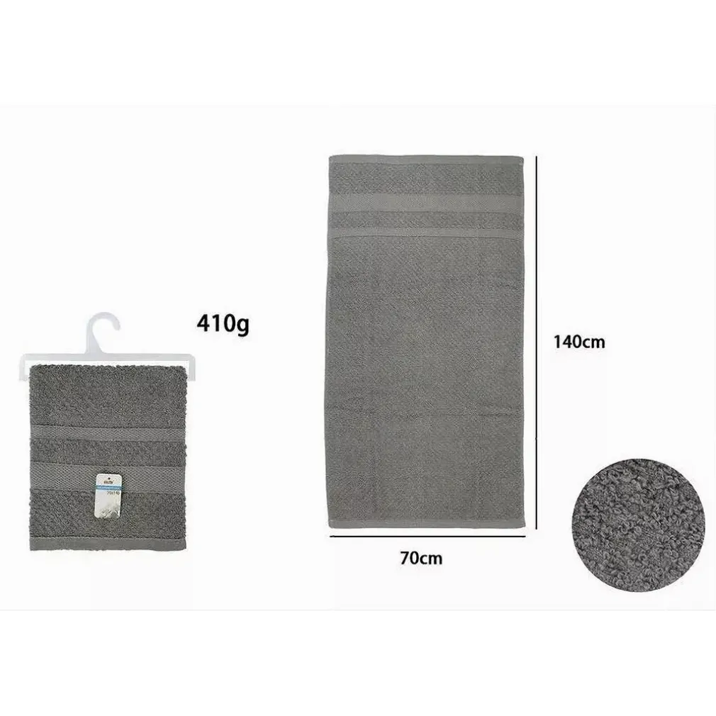 ASCIUGAMANO DA BAGNO TELO IN COTONE MORBIDA 70 X 140CM 410GR COLORE GRIGIO 79501