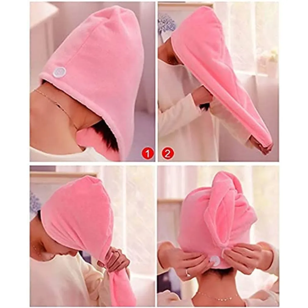 ASCIUGAMANO IN MICROFIBRA MORBIDA AD ASCIUGATURA RAPIDA TURBANTE PER CAPELLI CUFFIA