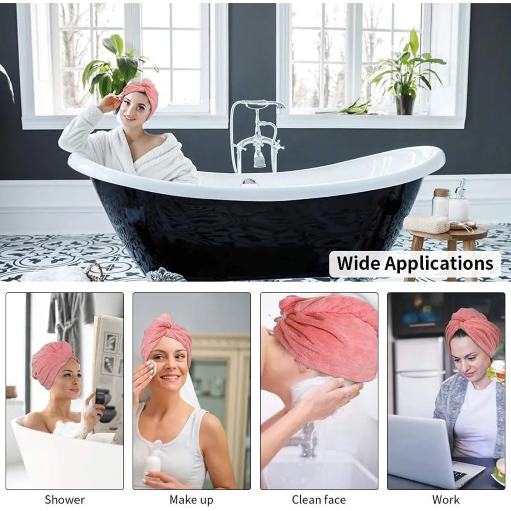 ASCIUGAMANO IN MICROFIBRA MORBIDA AD ASCIUGATURA RAPIDA TURBANTE PER CAPELLI CUFFIA