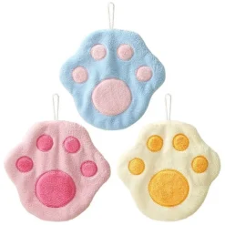 ASCIUGAMANO MORBIDO CON IMPRONTA GATTO DA APPENDERE BAGNO BAMBINI PULIZIA CASA 10777