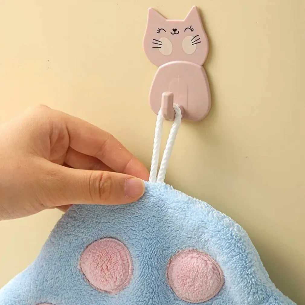 ASCIUGAMANO MORBIDO CON IMPRONTA GATTO DA APPENDERE BAGNO BAMBINI PULIZIA CASA 10777