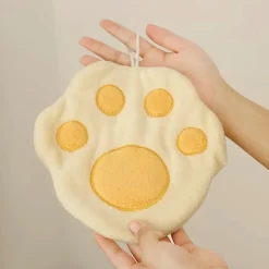 ASCIUGAMANO MORBIDO CON IMPRONTA GATTO DA APPENDERE BAGNO BAMBINI PULIZIA CASA 10777