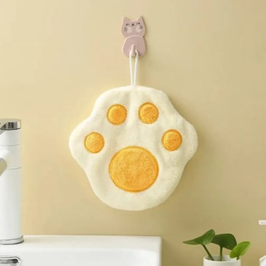 ASCIUGAMANO MORBIDO CON IMPRONTA GATTO DA APPENDERE BAGNO BAMBINI PULIZIA CASA 10777