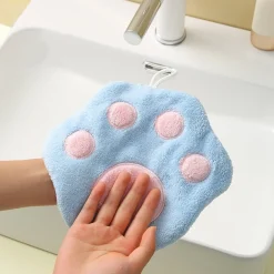 ASCIUGAMANO MORBIDO CON IMPRONTA GATTO DA APPENDERE BAGNO BAMBINI PULIZIA CASA 10777