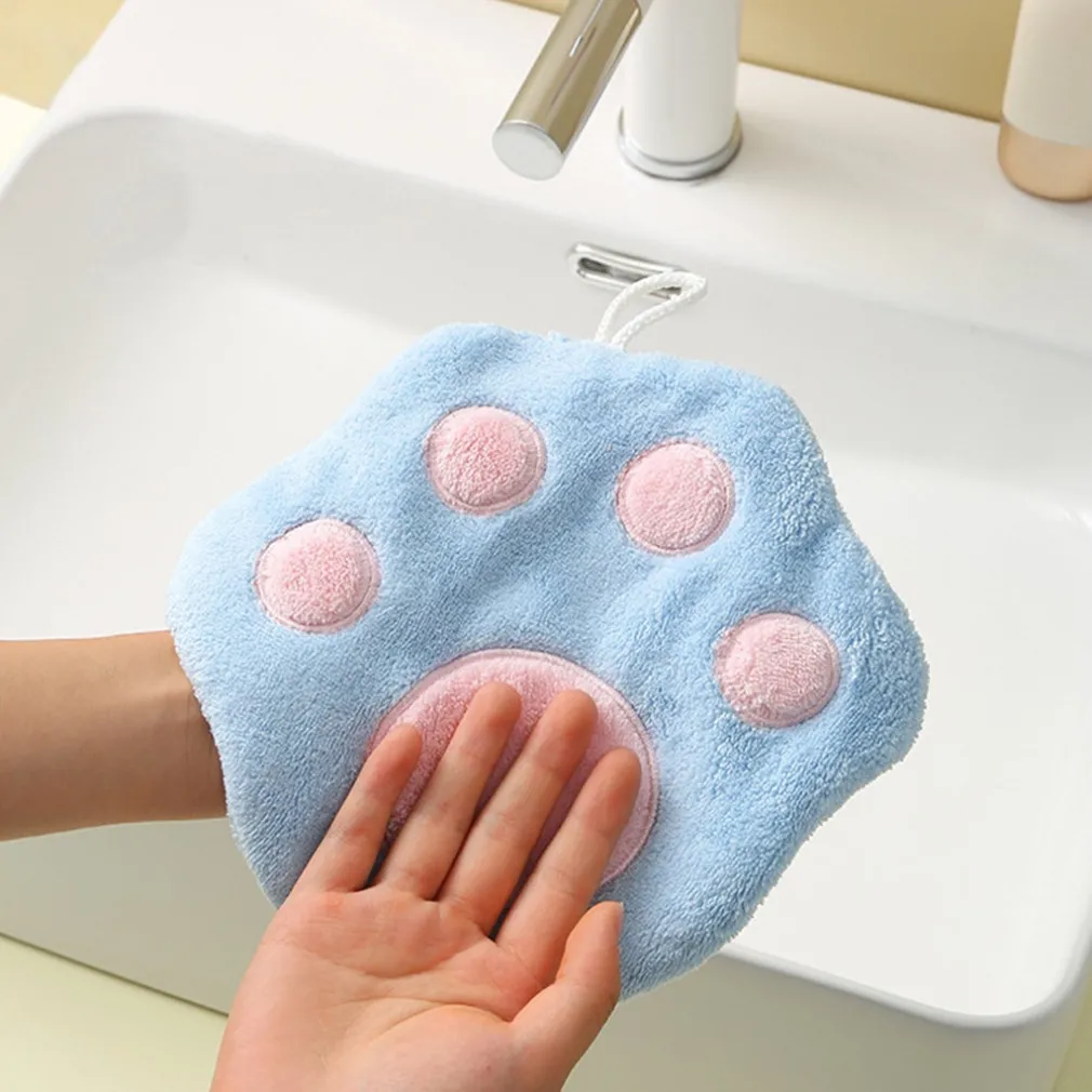 ASCIUGAMANO MORBIDO CON IMPRONTA GATTO DA APPENDERE BAGNO BAMBINI PULIZIA CASA 10777