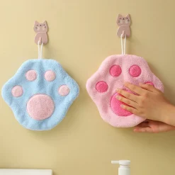 ASCIUGAMANO MORBIDO CON IMPRONTA GATTO DA APPENDERE BAGNO BAMBINI PULIZIA CASA 10777