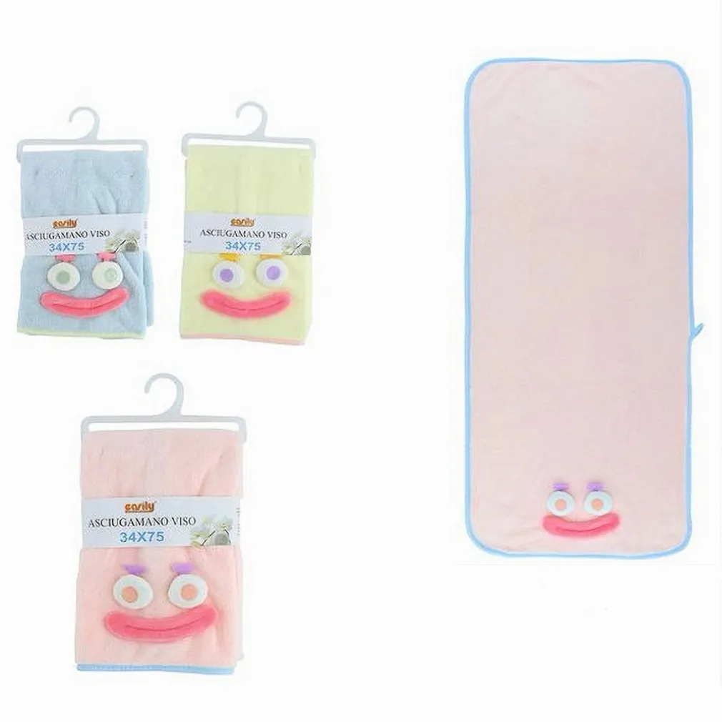 ASCIUGAMANO VISO 34X75CM TESSUTO MORBIDO CON FACCIA BAGNO OSPITE 3 COLORI 10737
