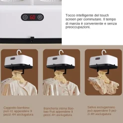 ASCIUGATRICE PICCOLA PORTATILE PER BUCATO VESTITI BIANCHERIA BAMBINI USO DOMESTICO