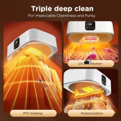 ASCIUGATRICE PORTATILE ELETTRICA CON TIMER SPEGNIMENTO AUTOMATICO 1200W ARIA CALDA