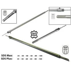 ASTA IN ACCIAIO PER FRESA A TAZZA CAROTATRICE CON ATTACCO SDS MAX O SDS PLUS CM