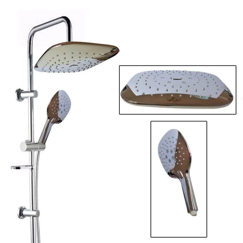 ASTA SALISCENDI CROMATA COLONNA DOCCIA SOFFIONE FISSO DOCCETTA SALISCENDI 9001V2