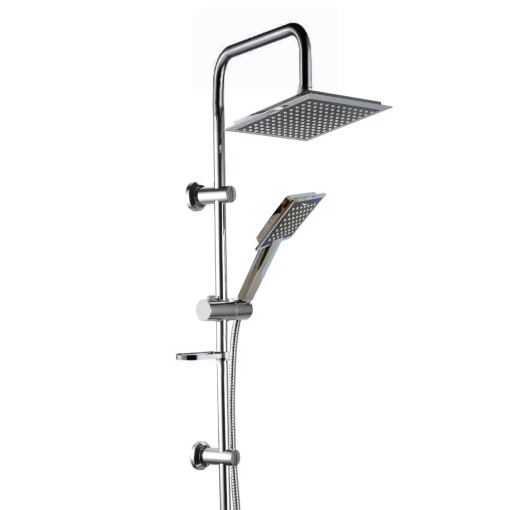 ASTA SALISCENDI CROMATA COLONNA DOCCIA SOFFIONE FISSO DOCCETTA 9005V2