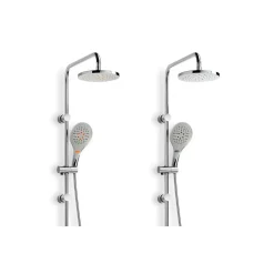 ASTA SALISCENDI CROMATA COLONNA DOCCIA SOFFIONE FISSO DOCCETTA CON SALISCENDI