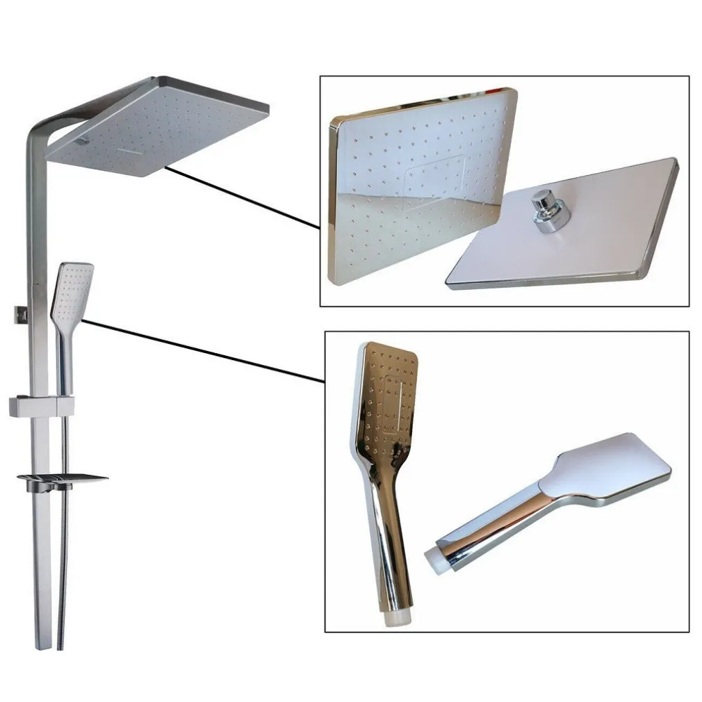 ASTA SALISCENDI CROMATA COLONNA DOCCIA SOFFIONE FISSO DOCCETTA SALISCENDI 69127