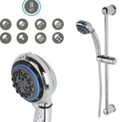 ASTA SALISCENDI DOCCIA CON DOCCETTA REGOLABILE E PORTASAPONE - PRATIKO 510