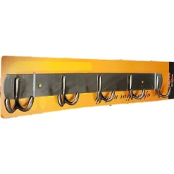 ATTACCAPANNI APPENDI ABITI ASCIUGAMANI PARETE OTTONE ANTICO 5 POSTI DOPPIO