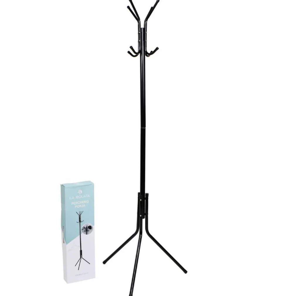 ATTACCAPANNI APPENDIABITI DA TERRA IN METALLO CON 8 GANCI CON BASE TREPPIEDE