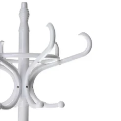 ATTACCAPANNI APPENDIABITI A PIANTANA IN LEGNO 12 GANCI COLORE BIANCO 51X51X184CM