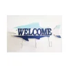 ATTACCAPANNI APPENDINO 3 GANCI PARETE LEGNO PESCE WELCOME STILE MARINO