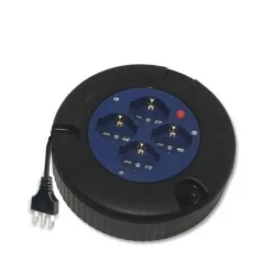 AVVOLGICAVO 8 METRI AVVOLGI CAVO ELETTRICO 4 PRESE SCHUKO 2P+T 10/16A PROLUNGA