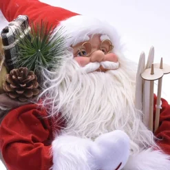 BABBO NATALE CLASSICO 100CM IN PLASTICA VESTITI IN TESSUTO DECORAZIONE NATALIZIA