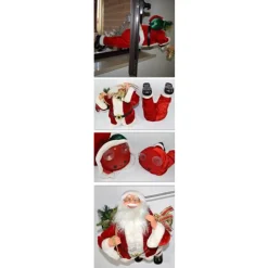 BABBO NATALE VOLANTE 70CM PER FINESTRA CON VENTOSE DECORAZIONI ADDOBBI NATALIZI