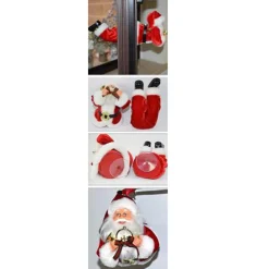 BABBO NATALE VOLANTE PER FINESTRA CON VENTOSE DECORAZIONI ADDOBBI NATALIZI 35CM