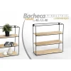 BACHECA PARETE IN METALLO SCAFFALE MENSOLE IN LEGNO LIBRERIA 40X12X40CM 773563