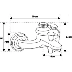 BAGNO MISCELATORE ESTERNO DOCCIA A PARETE DOCCETTA OTTONE RUBINETTO VINTAGE