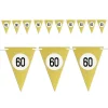 BANDIERINE FESTA COMPLEANNO ANNIVERSARI SET 10PZ TRIANGOLARI FESTONE ORO 60 ANNI