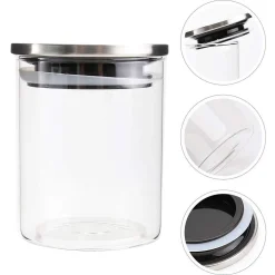 BARATTOLO 1250 ML SOTTOVUOTO ALIMENTI IN VETRO TRASPARENTE CEREALI SNACK CUCINA