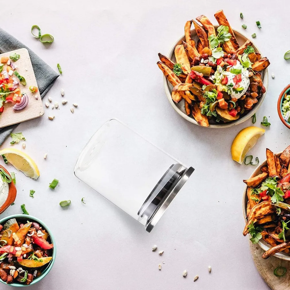 BARATTOLO 1250 ML SOTTOVUOTO ALIMENTI IN VETRO TRASPARENTE CEREALI SNACK CUCINA