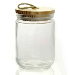 BARATTOLO CONTENITORE IN VETRO CON TAPPO IN LEGNO CLASSICO 11X21CM 1500ML 731044