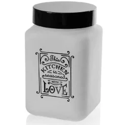 BARATTOLO CONTENITORE VETRO BIANCO QUADRATO MODERNO SATINATO 1,5LT 17CM 833519