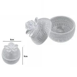 BARATTOLO CONTENITORE ZUCCHERIERA PORTA CARAMELLE DOLCI CONFETTI VETRO 8X9 72284