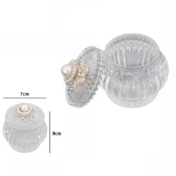 BARATTOLO CONTENITORE ZUCCHERIERA PORTA CARAMELLE DOLCI CONFETTI VETRO 7X8 72285