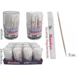 BARATTOLO DA 100 PEZZI STUZZICADENTI IN LEGNO DOPPIA PUNTA CONFEZIONATI