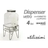 BARATTOLO DISPENSER IN VETRO CON RUBINETTO SUPPORTO 4LT QUADRATA METALLO 796470