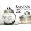BARATTOLO ERMETICO IN VETRO CONTENITORE CUCINA COPERCHIO 650ML DECORATO 652639
