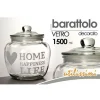 BARATTOLO ERMETICO VETRO CONTENITORE CUCINA DECO MODERNO COPERCHIO 1,5 LT 652622